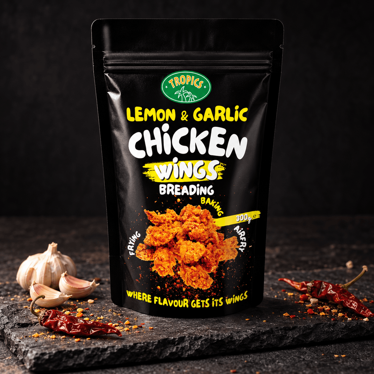 Tropics Chicken Wings Breading 300g — Lemon & Garlic